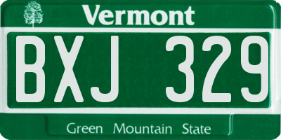VT license plate BXJ329