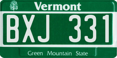 VT license plate BXJ331