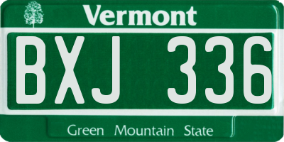 VT license plate BXJ336