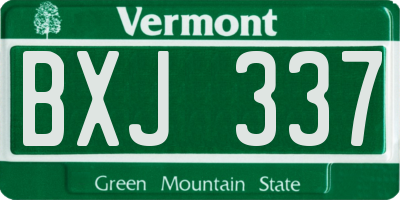 VT license plate BXJ337