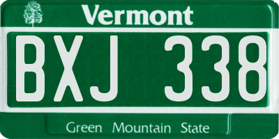 VT license plate BXJ338