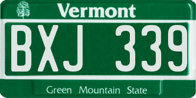 VT license plate BXJ339