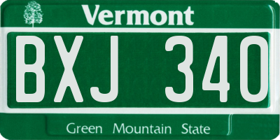 VT license plate BXJ340