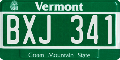 VT license plate BXJ341