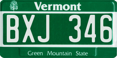 VT license plate BXJ346