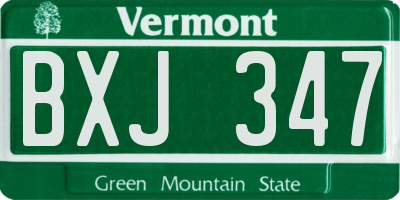 VT license plate BXJ347