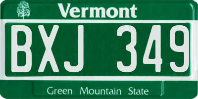 VT license plate BXJ349