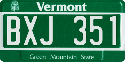 VT license plate BXJ351
