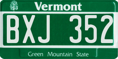 VT license plate BXJ352