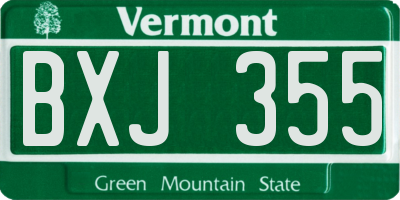 VT license plate BXJ355