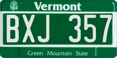 VT license plate BXJ357
