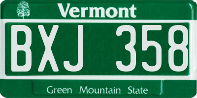 VT license plate BXJ358