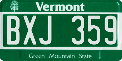 VT license plate BXJ359