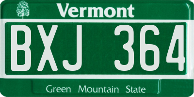 VT license plate BXJ364