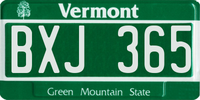 VT license plate BXJ365