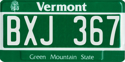VT license plate BXJ367