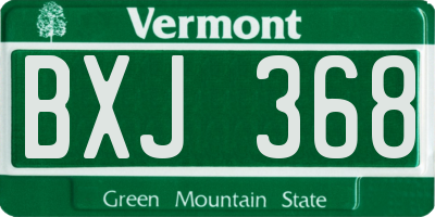 VT license plate BXJ368