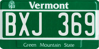 VT license plate BXJ369