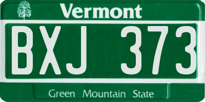 VT license plate BXJ373