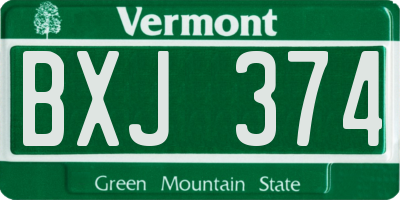 VT license plate BXJ374