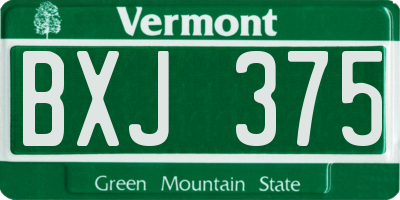 VT license plate BXJ375