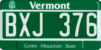 VT license plate BXJ376