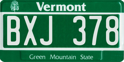 VT license plate BXJ378