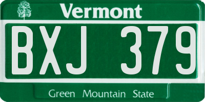 VT license plate BXJ379