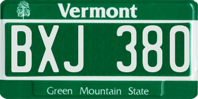 VT license plate BXJ380