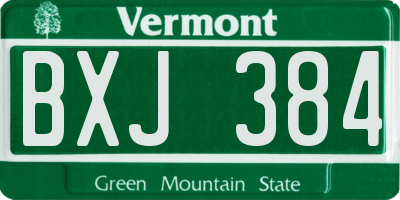 VT license plate BXJ384