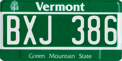 VT license plate BXJ386
