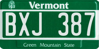 VT license plate BXJ387