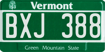 VT license plate BXJ388