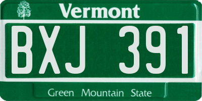 VT license plate BXJ391