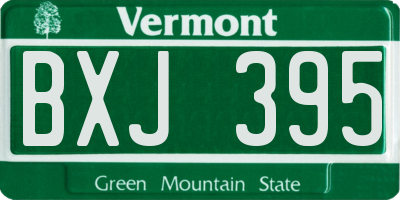 VT license plate BXJ395