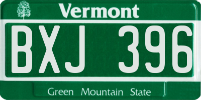 VT license plate BXJ396