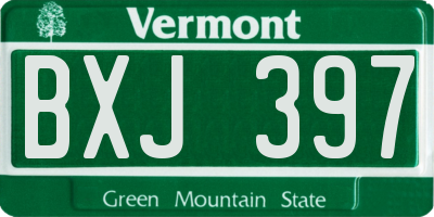 VT license plate BXJ397