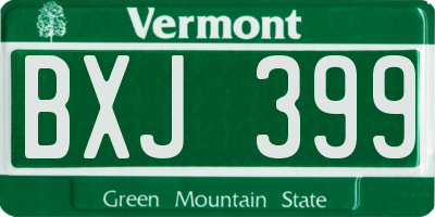 VT license plate BXJ399