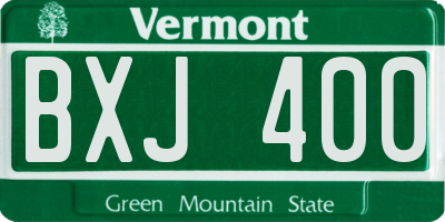 VT license plate BXJ400