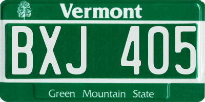 VT license plate BXJ405