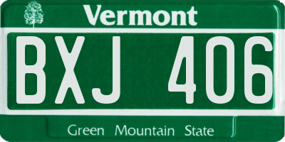 VT license plate BXJ406