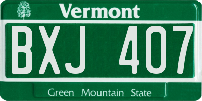 VT license plate BXJ407