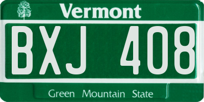 VT license plate BXJ408