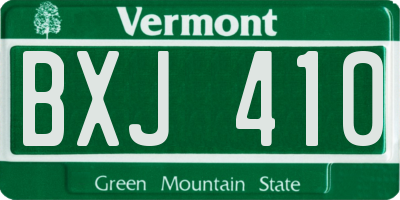 VT license plate BXJ410