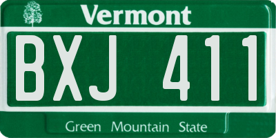VT license plate BXJ411