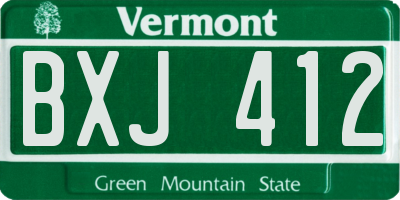 VT license plate BXJ412
