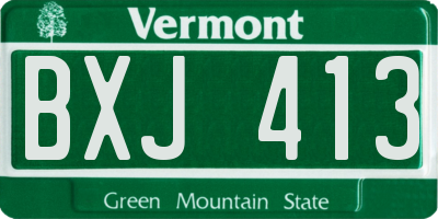 VT license plate BXJ413