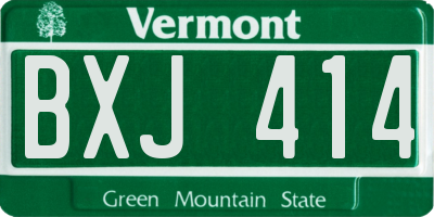 VT license plate BXJ414