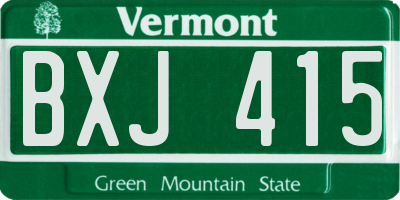 VT license plate BXJ415