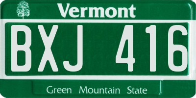 VT license plate BXJ416